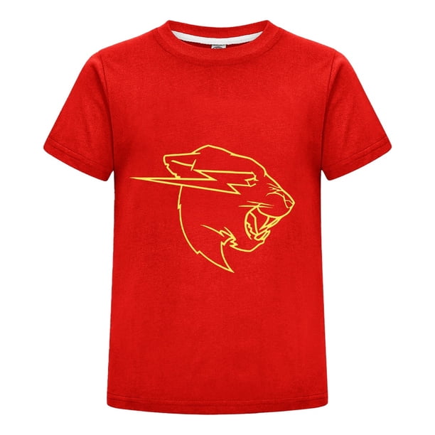 Camiseta Niño Niña MrBeast Estampado Azul Ropa Juvenil Verano Casual Playera Cómoda Regalo Algodón Fan Moda Fresca Diario