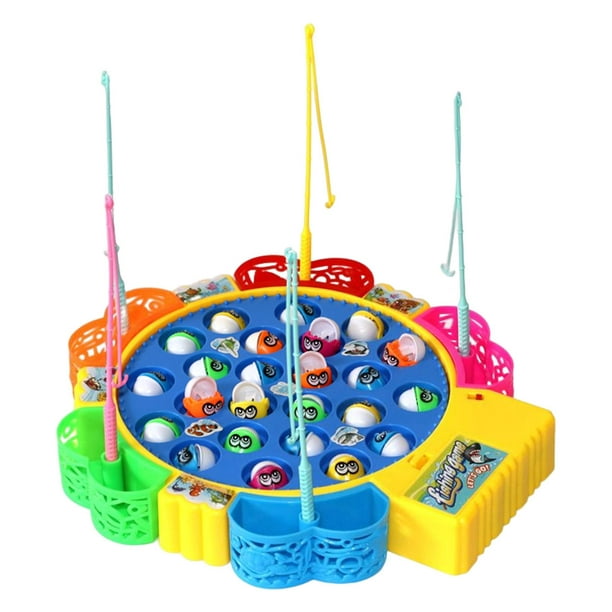 Novelty Rotating Fishing Game Fine Motor Skill Kids Fishing toy, board Game  for 3-5 Years Old Early Learning Toy Preschool 24 Fishes 