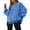 Blue, variant on Women's Fall Oversized Sweatshirt Casual Waffle Knit Long Sleeve Crewneck Split Pullover Tunic Tops