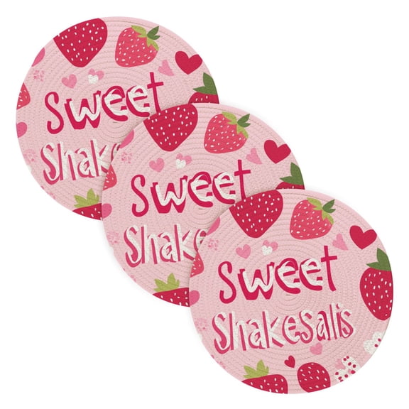 BZSMCE Mats for Pots,Pans Place Strawberry Pattern Simple Style Pattern Pot Mats