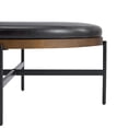 thumbnail image 5 of Christopher Knight Home Industrial 36" Round Cocktail Ottoman, Button Tufted PU Upholstered Coffee Table, Black, 5 of 12