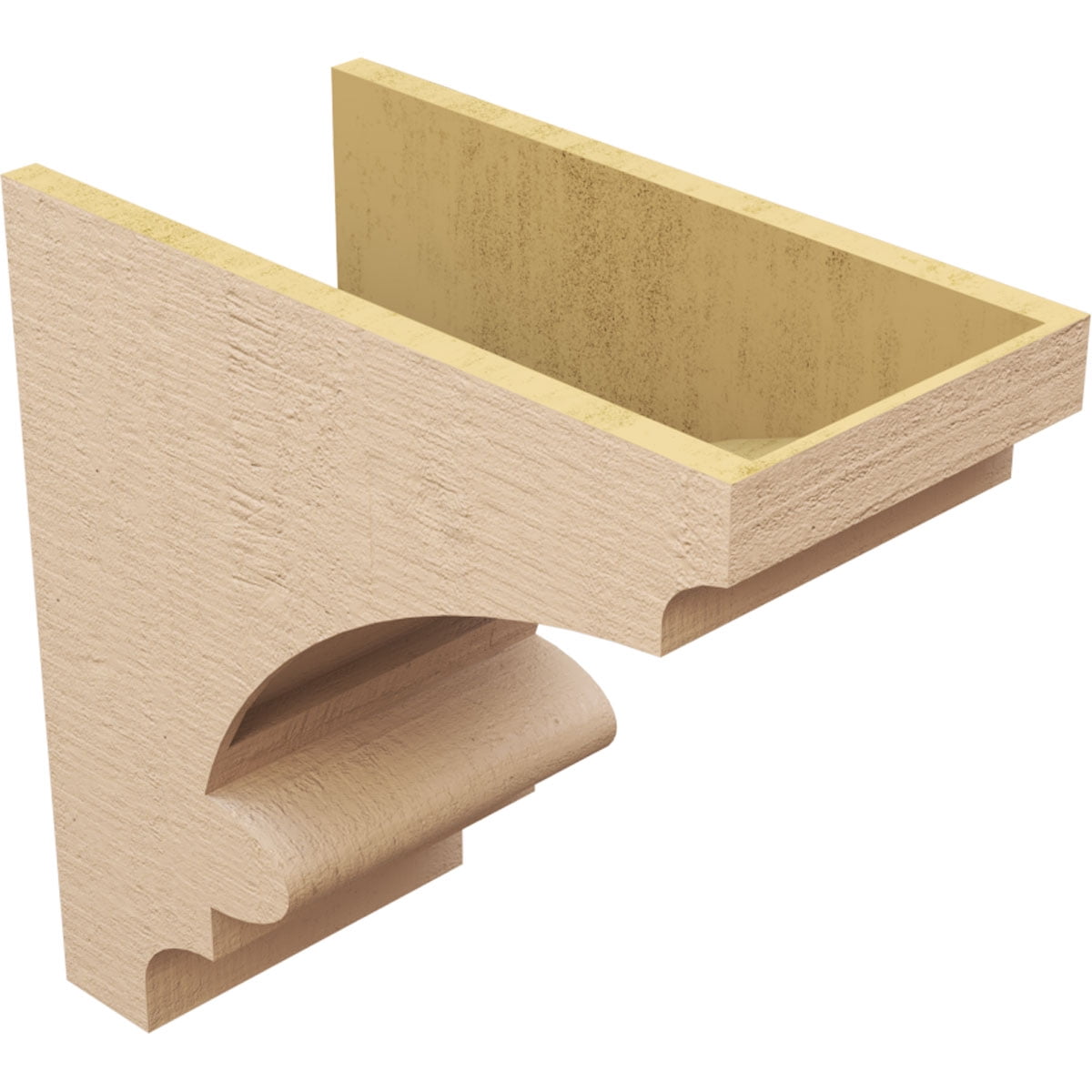 11"W x 22"D x 22"H Classic Diane Rough Cedar Woodgrain TimberThane Corbel, Primed Tan