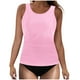 thumbnail image 2 of Traje de baño de bikini liso sin mangas para mujer, traje de baño push-up acolchado, conjuntos de blusa de traje de baño de poliéster para mujer, 2 of 4