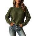 thumbnail image 3 of MexChoioe Women's Sweaters Crew Neck Chunky Knit Fall Sweater Long Sleeve Loose Pullover Sweaters for Women, 3 of 4