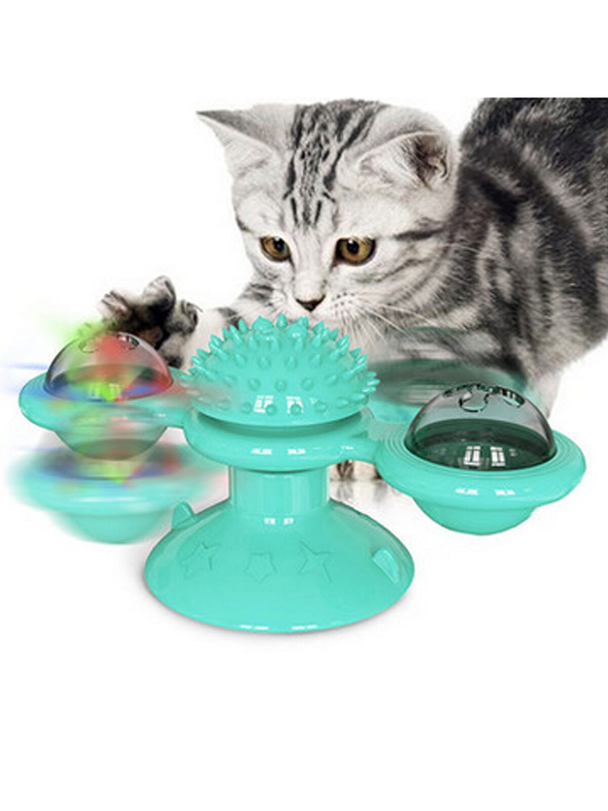 SUNSIOM Funny Cat Turning Windmill Toy Turntable Tickle Scratch Hair