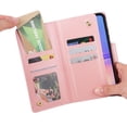 thumbnail image 6 of Allytech Samsung Galaxy A05 Wallet Case with Zipper Pocket, Luxury PU Leather Flip Cover with Card Slots & Wrist Strap, Shockproof Kickstand Magnetic Buckle Protective Case for Women Men, Rosegold, 6 of 15