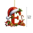 thumbnail image 3 of Personalized DIY Acrylic Christmas Tree Ornaments with 26 Alphabet Letters Pendant for Xmas Tree Hanging Decorations, Santa Hat Design Holiday Home Party Decoration, 3 of 5