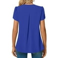 thumbnail image 1 of Blusa básica de verano Nikou gasa escote en V mangas de pétalos para mujer, 1 of 3