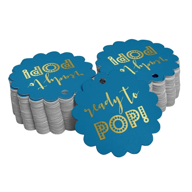 Inkdotpot 100 Pack Real Gold Foil Paper Tags Ready To Pop Baby Shower Favor Hang Tags