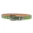 thumbnail image 3 of SWSMCLT Women's Bling Rhinestone Dance Steampunk Punk Metal Buckle Faux Leather Belt PU Halloween Summer Carnival Fashion Green 36.5inches-41.5inches, 3 of 4