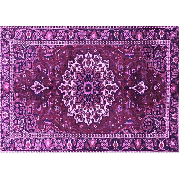Ahgly Company Indoor Rectangle Medallion Purple Traditional Area Rugs, 2' x 5'