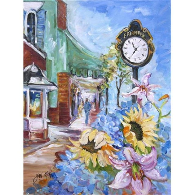 Carolines Treasures JMK1187CHF Fairhope Clock Flag Canvas House Size