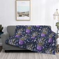 thumbnail image 2 of Naloa Lavender Flowers Flannel Blankets - Thick and Warm Blanket for Winter, Soft Fuzzy Plush King Blanket for All Seasons50"x40", 2 of 6