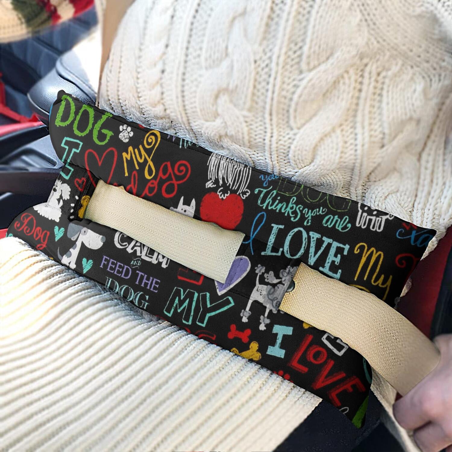 Animal Themed Seatbelt Pillow - Post Surgery Mastectomy Cushion - Soft Heart Surgery Recovery Pillow with Puppy Design
