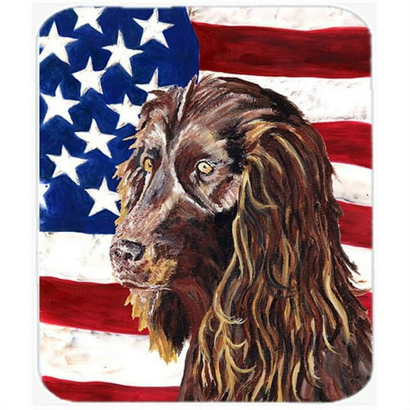 7.75 x 9.25 In. Boykin Spaniel USA American Flag Mouse Pad, Hot Pad or Trivet