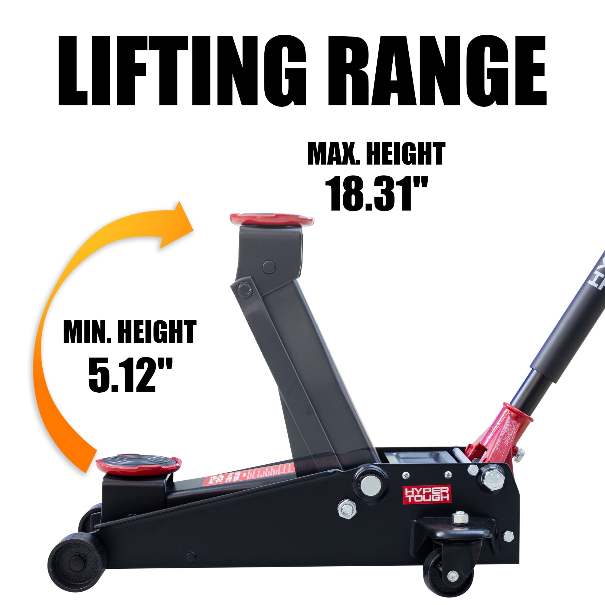 Hyper Tough 3 Ton Dual Pump Floor Jack for Cars, Trucks, and SUVs