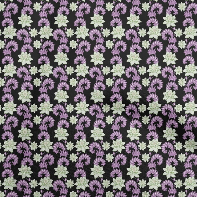 oneOone Cotton Flex Dark Green Fabric Florals Sewing Craft Projects Fabric Prints By Yard 40 Inch Wide