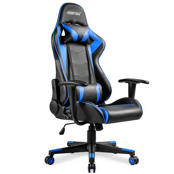 Gaming Office Chair, High Back Gaming Chair with Arm, PU Leather Swivel