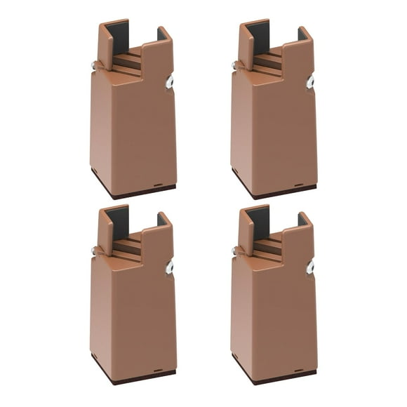 Paquete de 4 elevadores de patas de silla que soportan 600 con abrazadera de tornillo de diámetro de 0,39 a 1,57 pulgadas. 10 cm Marrón 22-42 mm Zulema elevadores de piernas