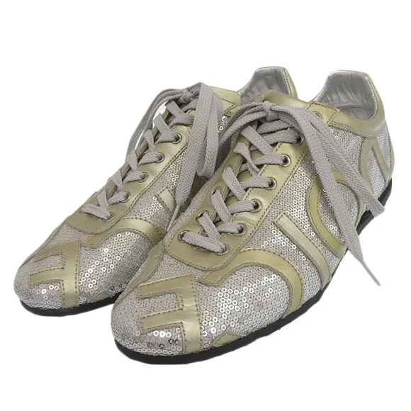 DOLCE&GABBANA Espadrilles Basses à Paillettes Chaussures pour Hommes Argent x Or 8 AAA190 s...
