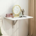 thumbnail image 4 of Canddidliike 31.5 x 23.5 Inch Wall Mounted Folding Table for Small Spaces-White, Modern Wood Nightstand for Wall Minimalist Floating Bedside Tables, 4 of 10