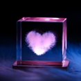 thumbnail image 1 of EIMELI EIMELI Faux Crystal Cube Wooden Stand Transparent Creative Design Heart Shape Cloud Glowing Cube Sculpture for Home, 1 of 9