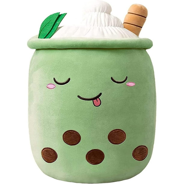 Juguete de peluche de té Boba de 9,4 pulgadas, peluches rellenos, almohada de felpa de té de burbujas blandas, almohada adorable en forma de taza de té, juguetes de comida para abrazar para bebés
