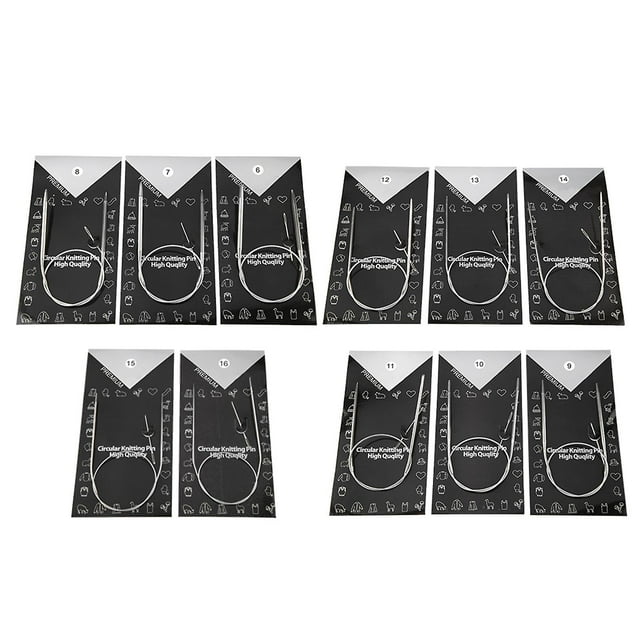 Lot de 11 aiguilles à tricoter circulaires multi-tailles (43/65/80 cm) pour tissage de pulls artisanaux (80 cm)
