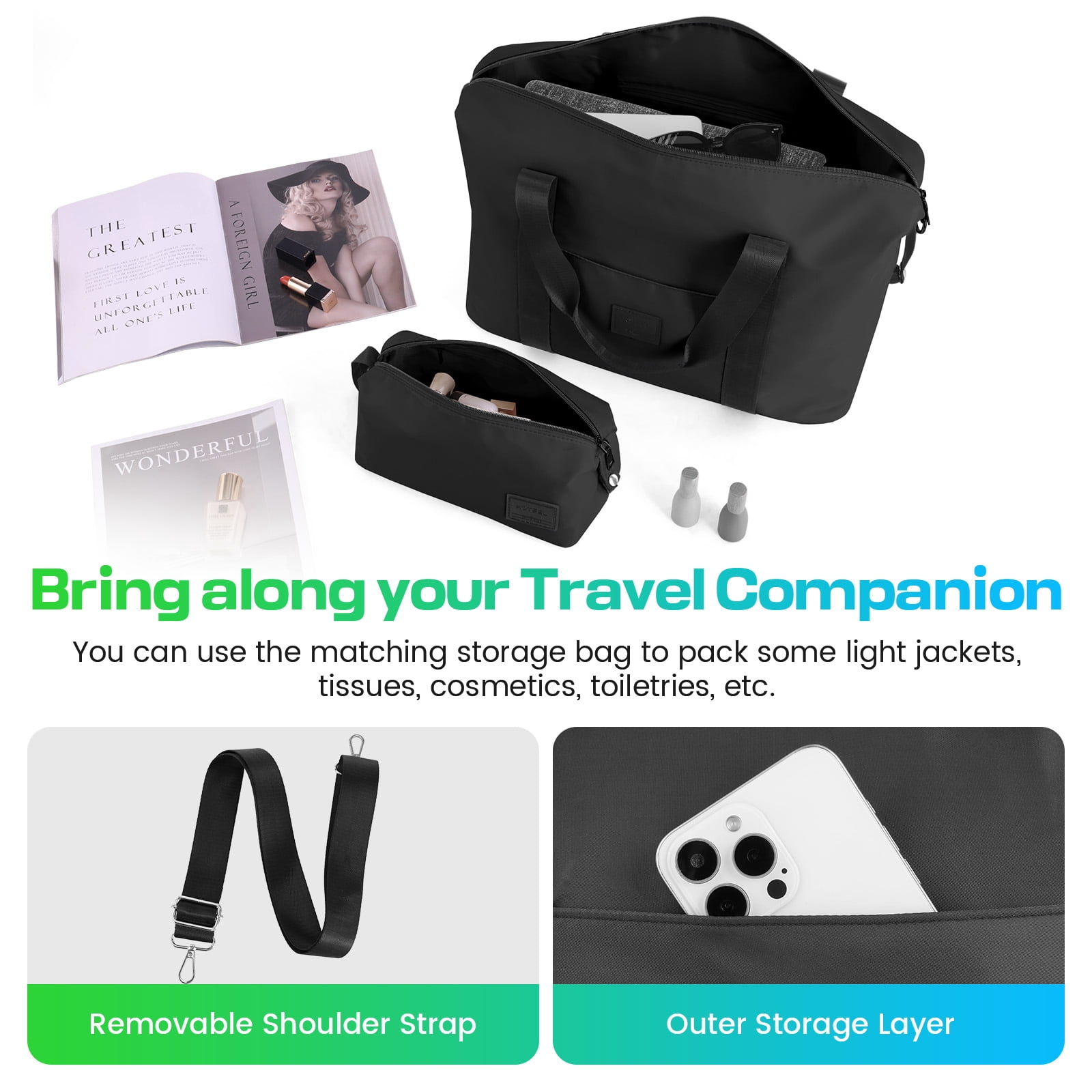 HOTEEL 3 Piece Carry on Luggage Set with Backpack & Toiletry Bag,PC+ABS Durable Suitcase with Built-in TSA Lock&Spinner Wheels for Business Travel Vacation
