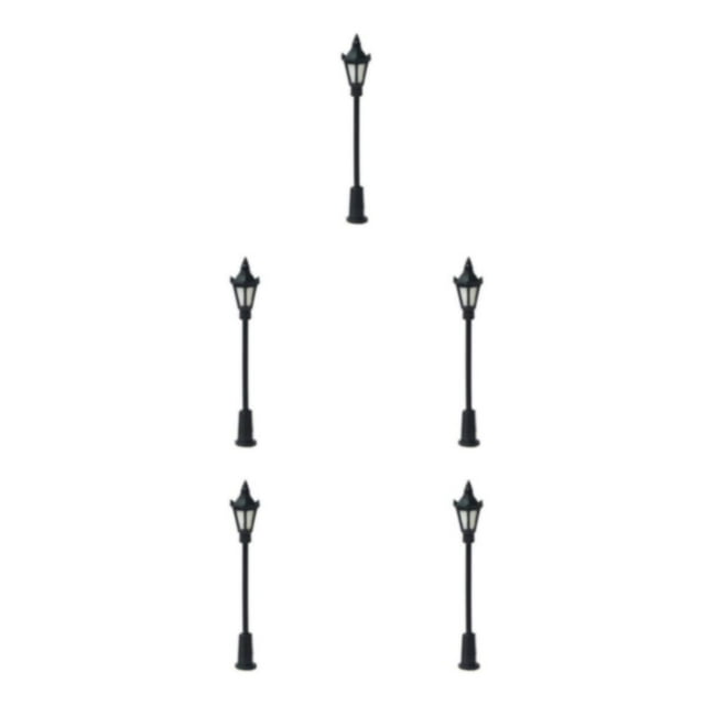 Youkk 20pieces Miniature Street Lamp For Creative DIY Projects Plastic Miniature Street Light Model Solar Lamp Detailed As Shown 5Set