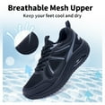 thumbnail image 5 of Womens Walking Shoes with Arch Support Orthotic Sneakers for Plantar Fasciitis Heel and Foot Pain Relief Tennis BlackGrey Size 7.5, 5 of 7