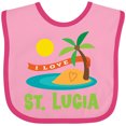 thumbnail image 3 of Inktastic I Love St Lucia Boys or Girls Baby Bib, 3 of 4