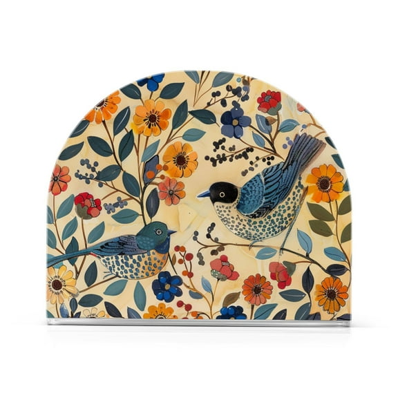 Birds and Flowers Napkin Holders for Tables Napkin Stand Paper Holder Organizer Tabletop Tissue Box Dispenser