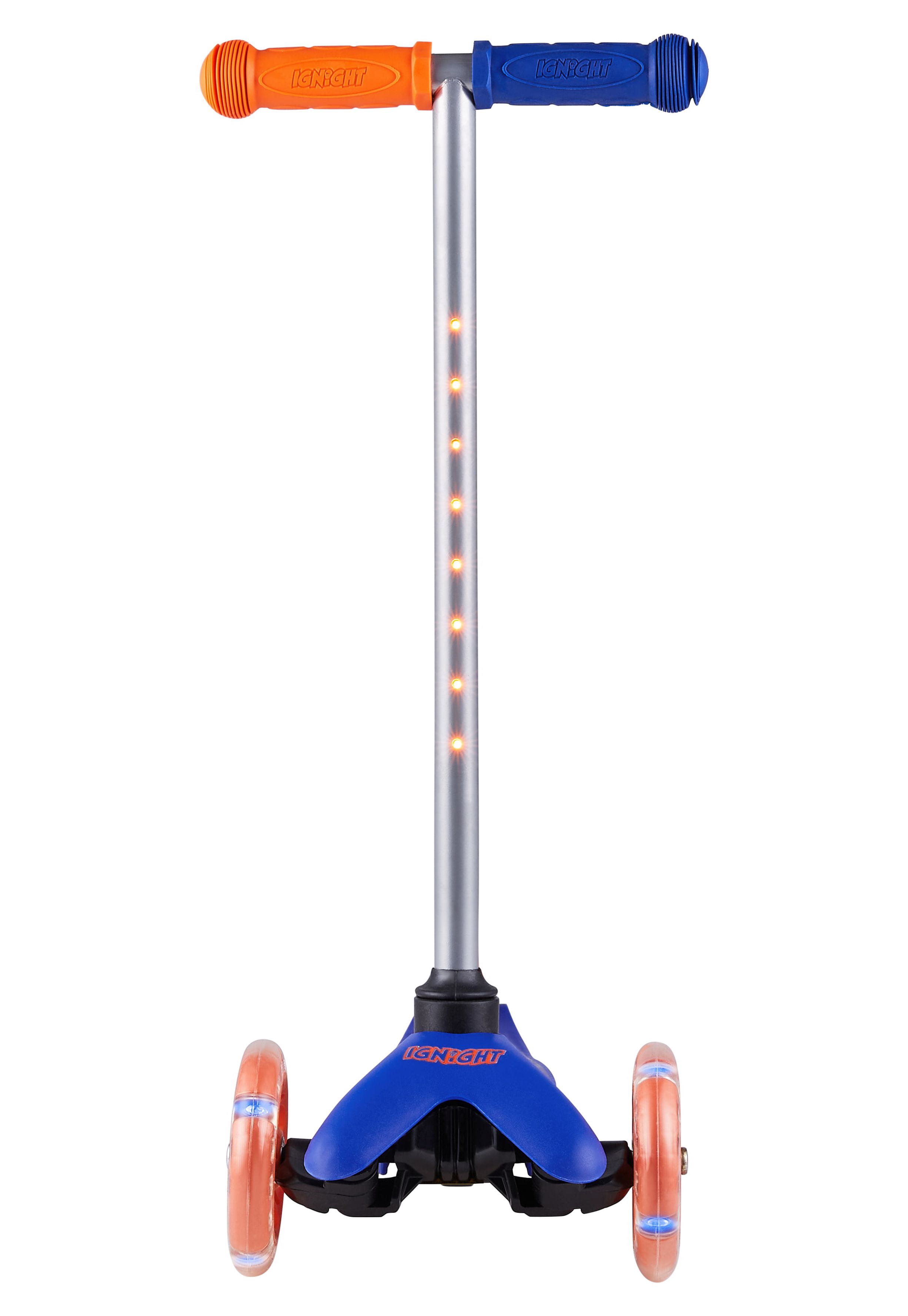 Ignight 3 Wheel Blue Scooter with Light up Wheels & Tbar, for Unisex Ages 3+