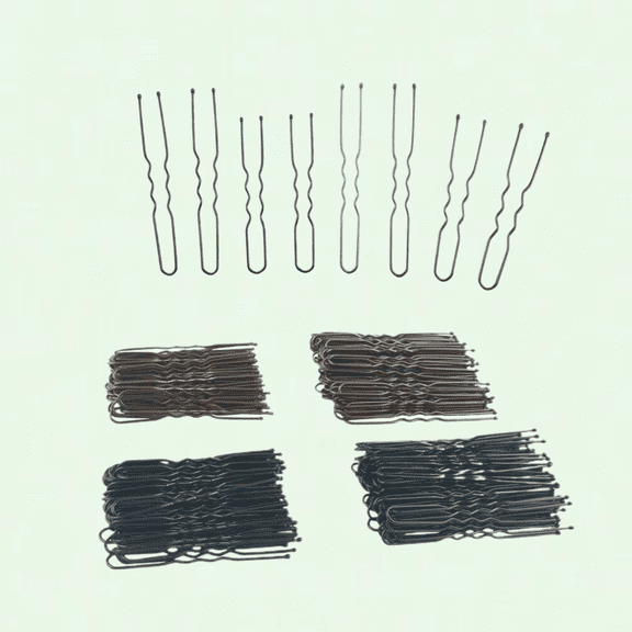 200 pcs U-shaped Hairpins with Storage Box, Black and Brown