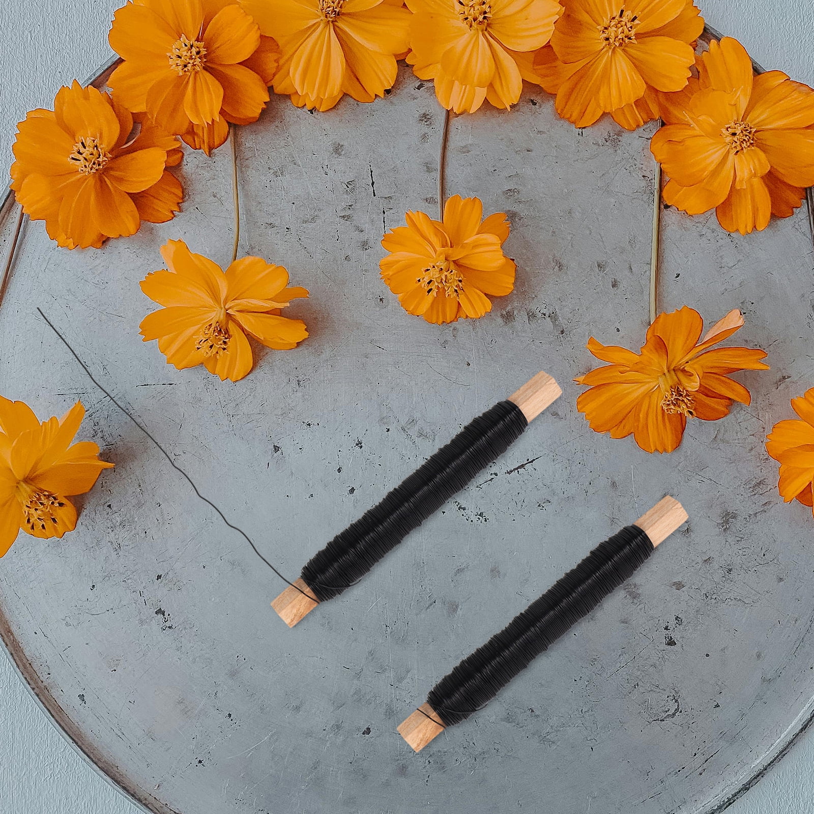 Masteelf 4 Rolls Floral Wire Stems for Flower Arrangements, Florist Wire, Versatile Iron Wire Stems for Crafting and Fixing