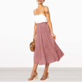 thumbnail image 2 of Jupe Plissée à Pois Taille Haute pour Femmes, Jupe Midi Évasée avec Poches, 2 of 6