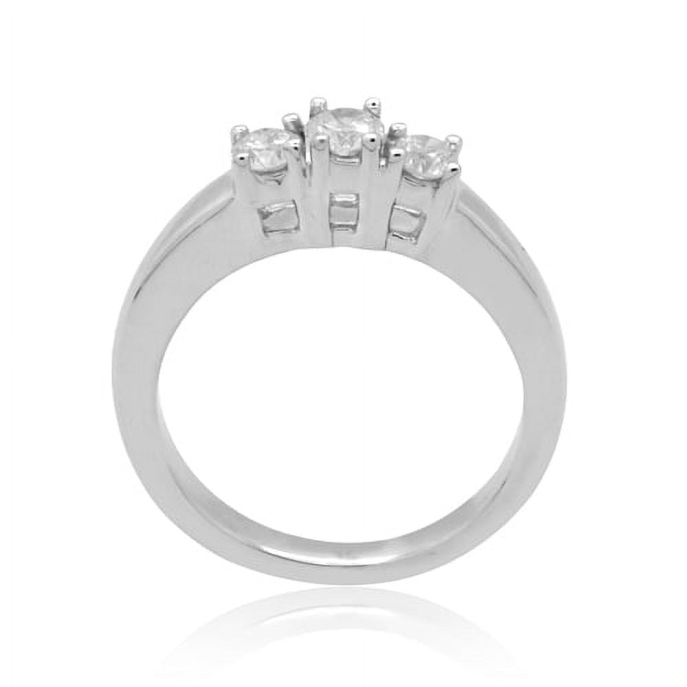 14K White Gold 0.75 CTTW Three Stone Diamond Ring