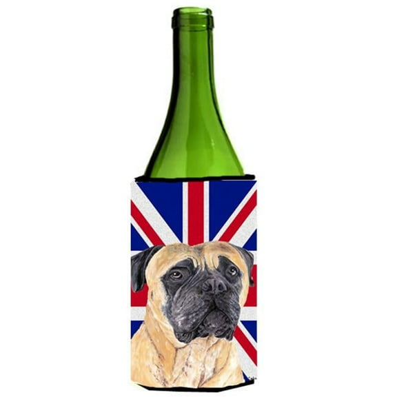 Mastiff With English Union Jack British Flag Wine bottle sleeve Hugger - 24 Oz.