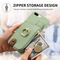 thumbnail image 5 of TECH CIRCLE For iPhone 7 / 8 / SE Case with Card Holder,Slim Stand PU Leather Zipper Wallet Case with Rotation Ring Holder Shockproof Protective Case for Apple iPhone 7 8 SE 2022 4.7",Mint, 5 of 8