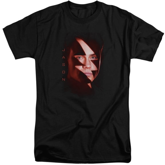 Power Rangers Jason Bolt Adult Tall T-Shirt 18/1 T-Shirt Black