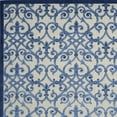 thumbnail image 5 of 10' X 13' Grey And Blue Damask Non Skid Indoor Outdoor Area Rug, 5 of 6