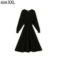 thumbnail image 2 of Laklulu Vestido midi de manga larga con cinturón para mujer, invierno, otoño, negro, XXL, 2 of 6