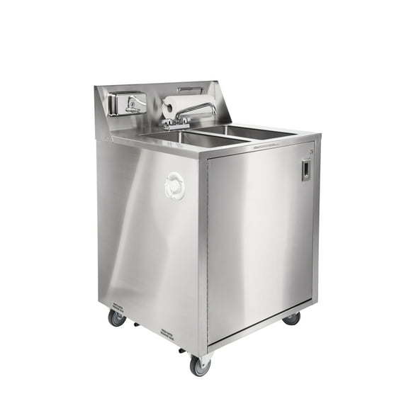 Stainless Steel Double Basin Portable Sink Hand Wash Station Sink with Hot Water
