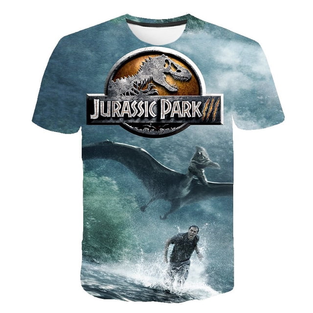 Verano niños Jurassic World Dominion camisetas niños nueva moda niños y niñas camisetas de manga corta camisetas Casual 1-14 años disfraces8T Gao Jinjia LED