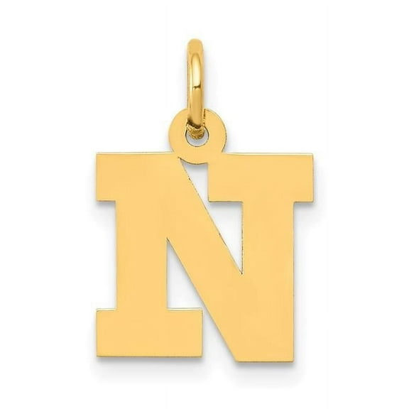 FJC Finejewelers 14k Yellow Gold Small Block Initial N Charm