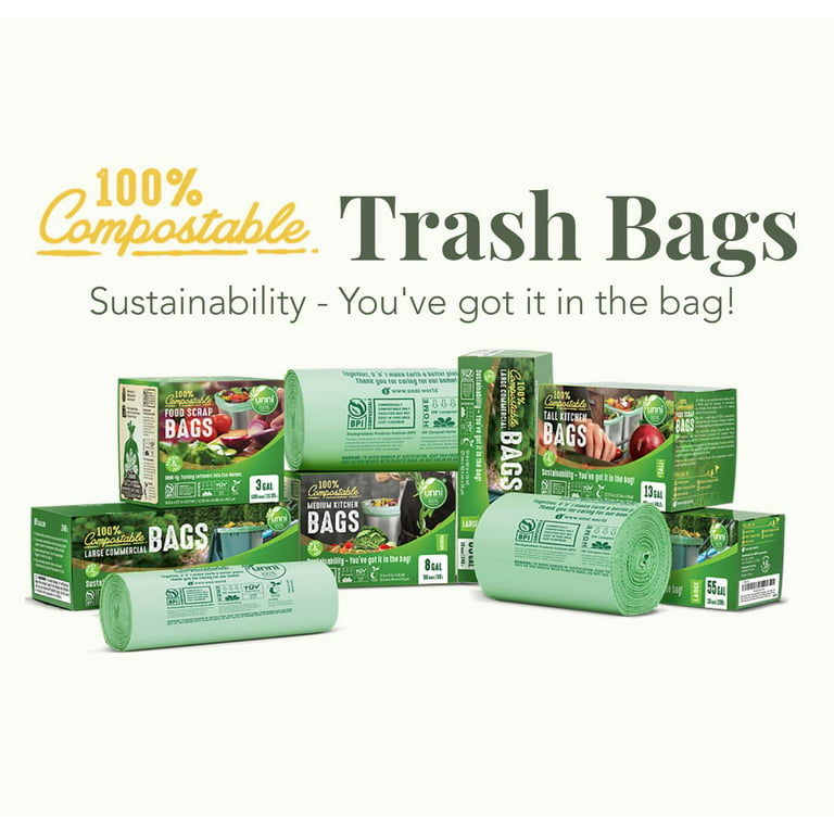 U Cut Plain Roll Garbage Bags 19x21 Inch, Rubbish trash bag, Biodegradable  bin bag, Size (in
