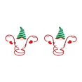 thumbnail image 3 of kurtrusly Wide Application Christmas Wine Bottle Glass Holders Functional Accessories Easy To Clean Metal green hat 2Set, 3 of 6