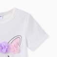 PatPat Summer Girls Clothes Toddler Girl 3pcs Graphic Tee and Shorts and Headband Set, Pink, 3 Years