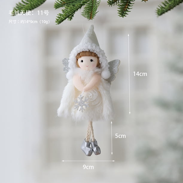 1/3Pcs Delightful Christmas Decoration Wool Plush Angel Wooden Face Pendant Doll Christmas Tree Ornament Newyear Gift Xmas Decor